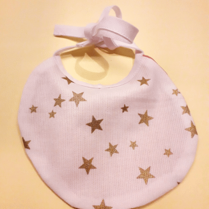 Bavoir poupée étoiles dorées