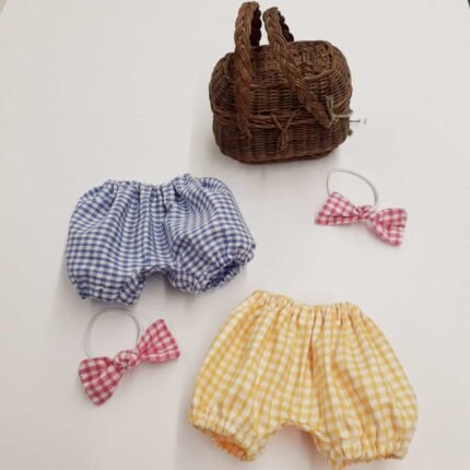 Bloomer vichy pour poupon de 30 cm.