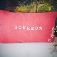 Coussin double gaze rectangulaire - BONHEUR -